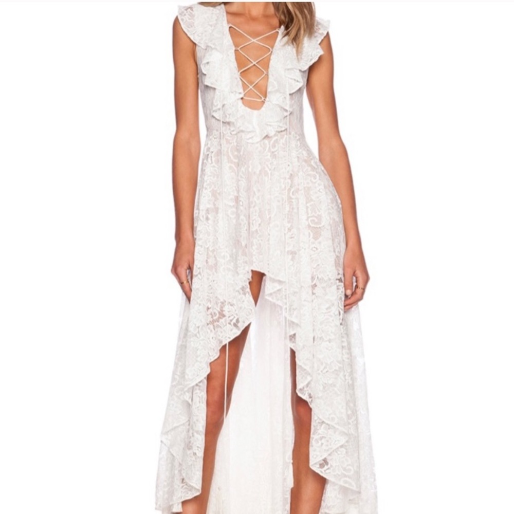 The Jetset diaries lace dress with ruffles